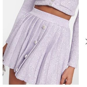 - SELF PORTRAIT purple lurex knit skirt